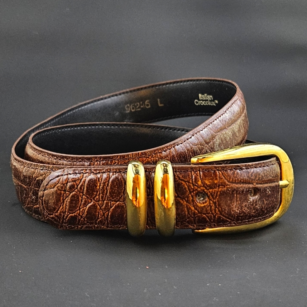Vintage Italian Crocolux 96246 L Belt 35in
